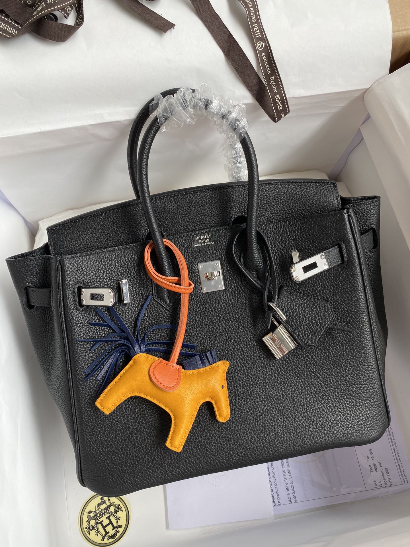 Hermes Birkin 25CM Togo Leather Handbag Black